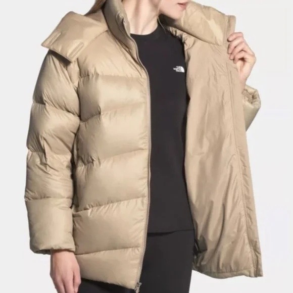NWT The North Face Women’s Palomar Down Parka Coat Jacket Relaxed fit Khaki M BE - Picture 4 of 16